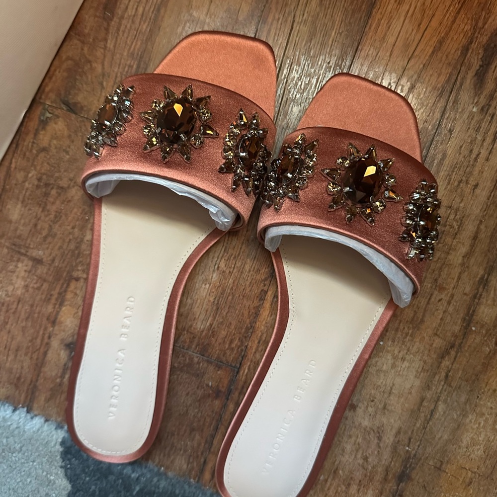 Veronica Beard Women's Embellished Satin Slide Sandals